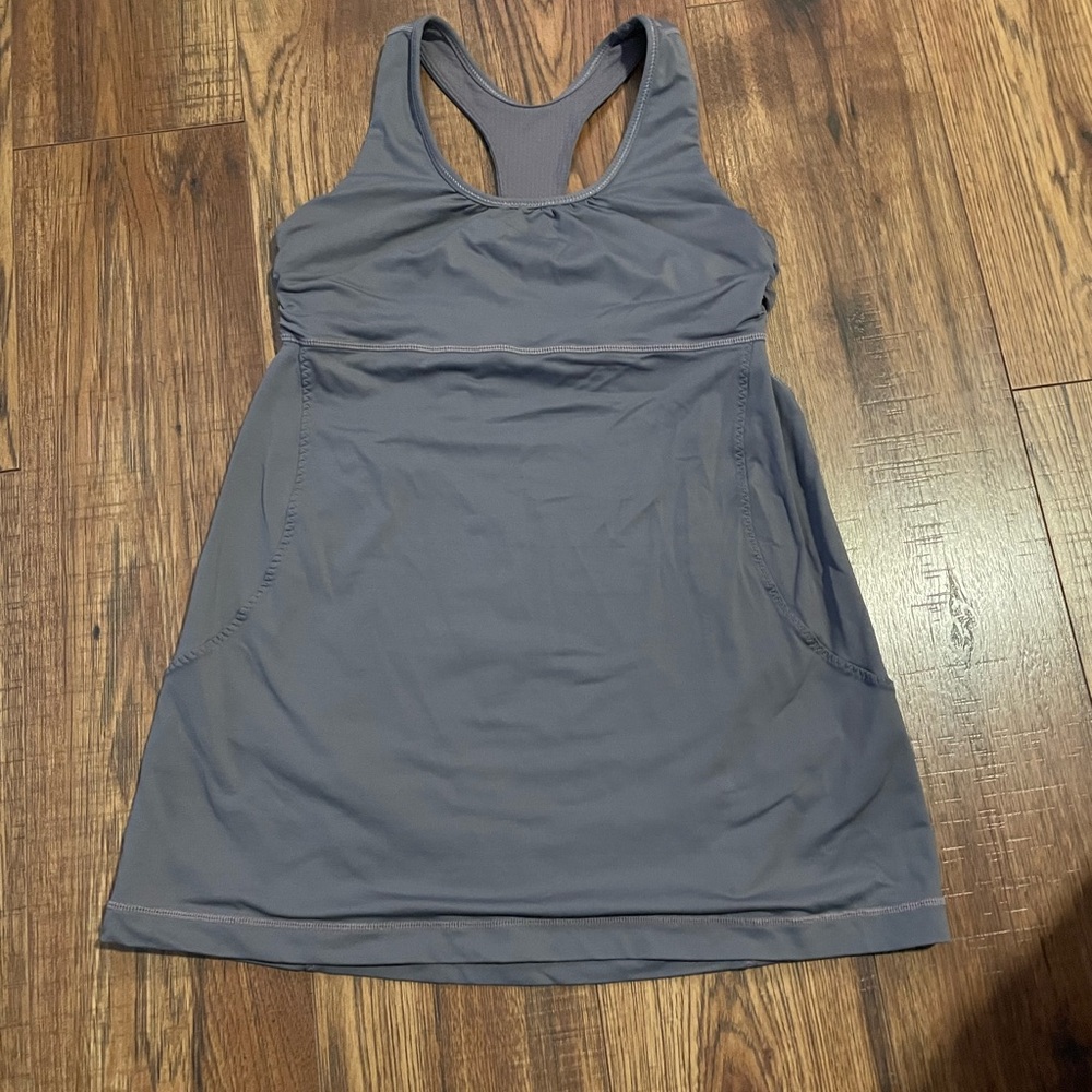Lululemon Turbo Tank Charcoal  Racerback w/Built in Bra Yoga Pilates Gym Lift